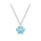 Children's Sterling Silver Crystal Paw Print Necklace