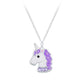 Children's Sterling Silver Purple Unicorn Necklace
