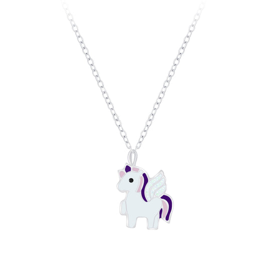 Children's Sterling Silver Cute Unicorn Necklace