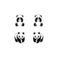 Children's Sterling Silver Set of 2 Pairs Panda Bear Themed Stud Earrings