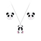 Children's Sterling Silver Panda Necklace & Stud Earrings Set