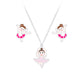 Children's Sterling Silver Ballerina Necklace & Stud Earrings Set