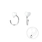 Sterling Silver Heart Pull Through Earrings