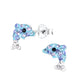 Sterling Silver Dolphin Crystal Stud Earrings