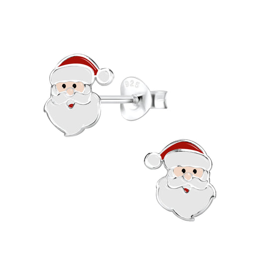 Children's Sterling Silver Santa Earrings
