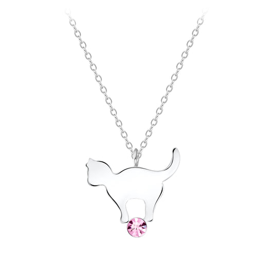 Children's Sterling Silver Cat Necklace