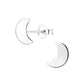 Sterling Silver Crescent Moon Stud Earrings - Melchior Jewellery 