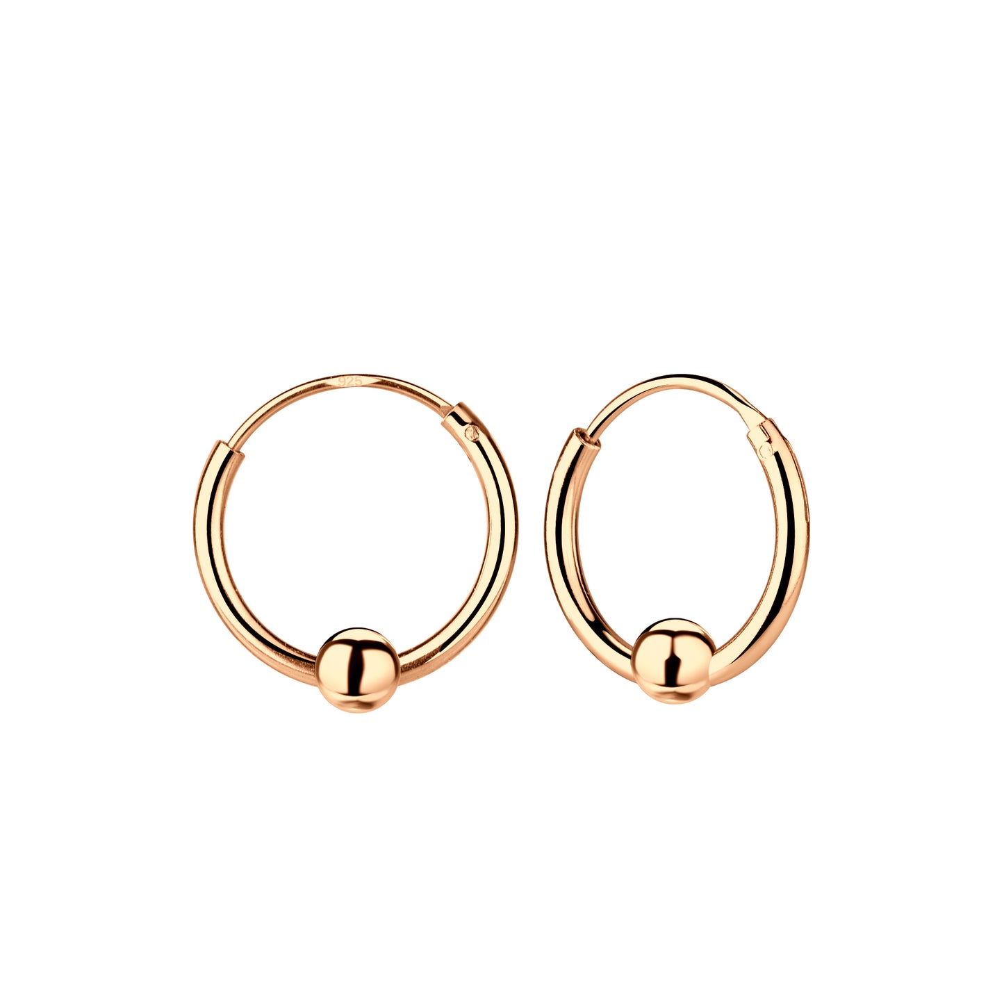 14ct Gold Plated Sterling Silver Ball Hoop Earrings