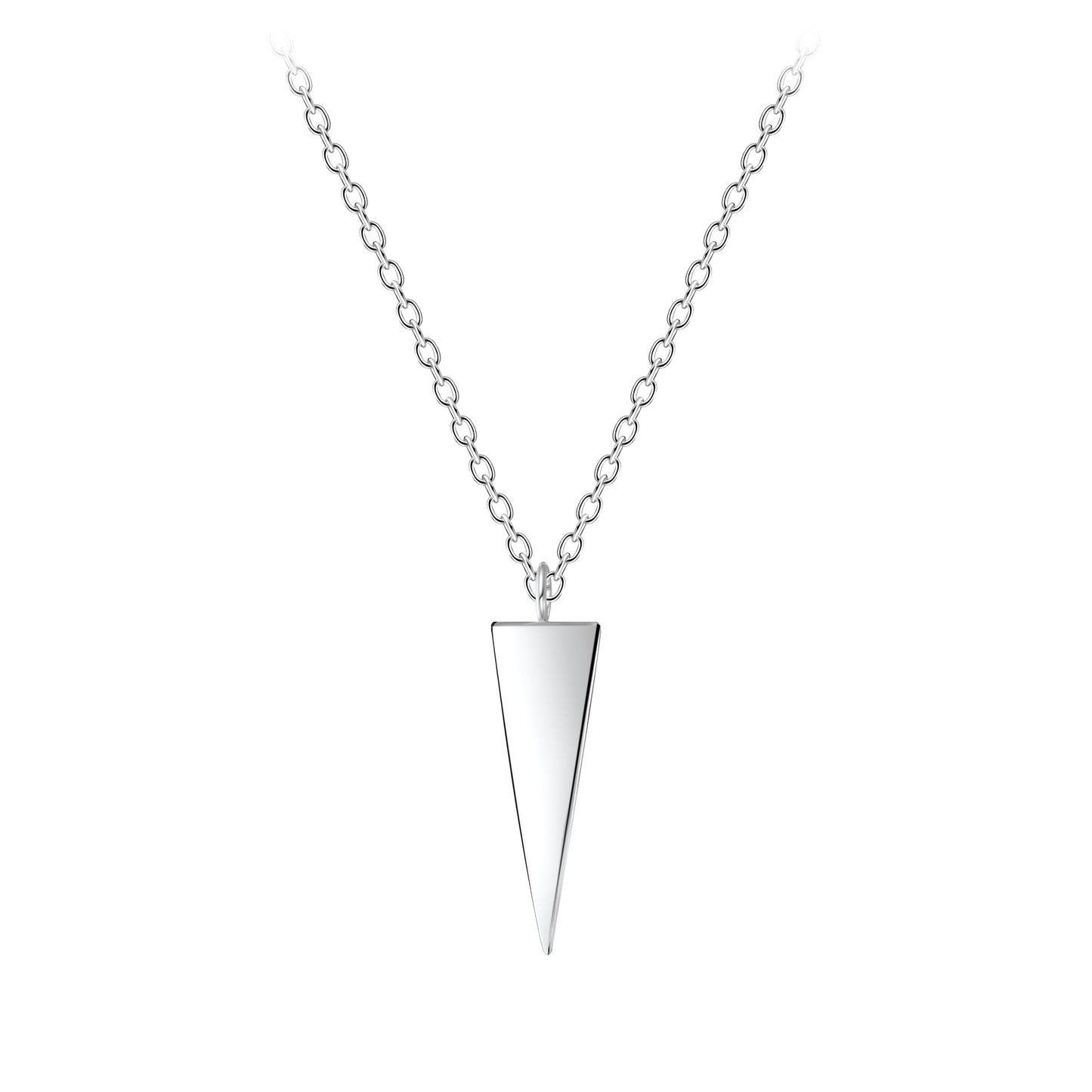 Sterling Silver Triangle Pendant Necklace