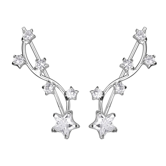 Sterling Silver Star Ear Climbers
