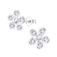 925 Sterling Silver Flower CZ Earrings