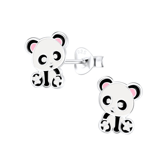 Children's Sterling Silver Panda Bear Stud Earrings