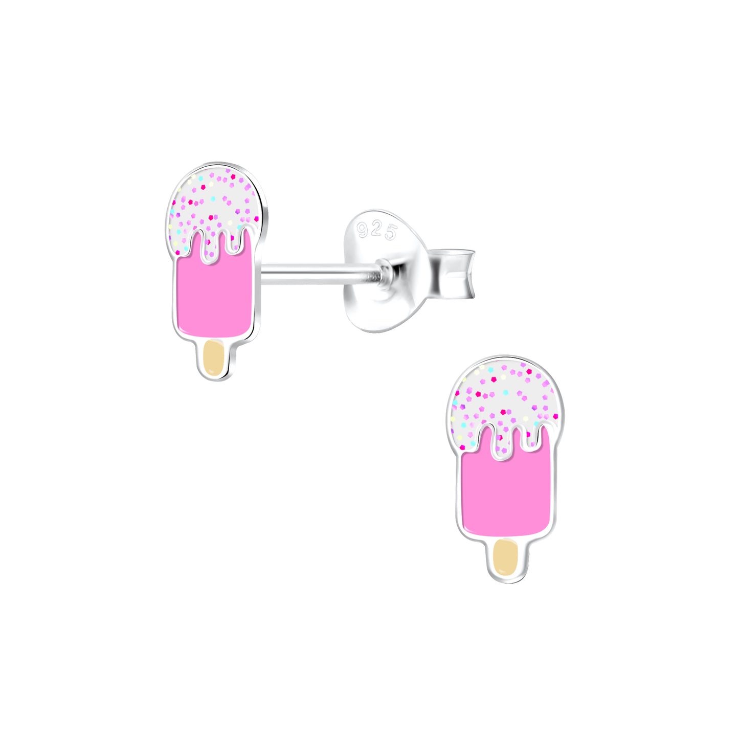 Children's Sterling Silver Sparkly Ice Cream Ear Studs