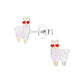 Children's Sterling Silver Glitter Llama Stud Earrings