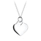 Sterling Silver Plain Flat Heart Necklace