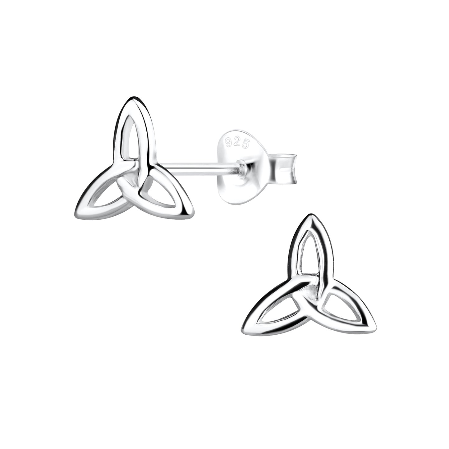 Sterling Silver Celtic Triquetra Stud Earrings