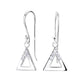 Sterling Silver Rhodium-plated CZ Triangle Dangle Earrings