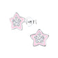Children's Sterling Silver Pink Crystal Star Stud Earrings