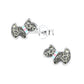 Children's Sterling Silver CZ Scottie Dog Stud Earrings