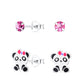 Children's Sterling Silver Set of 2 Pairs Panda Themed Stud Earrings