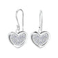 Sterling Silver Crystal Heart Drop Earrings
