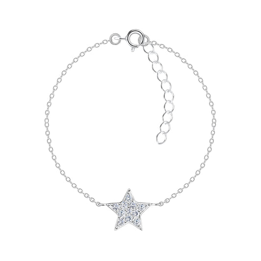 Sterling silver CZ Star Bracelet