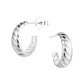 Sterling Silver Twist Half Hoop Earrings