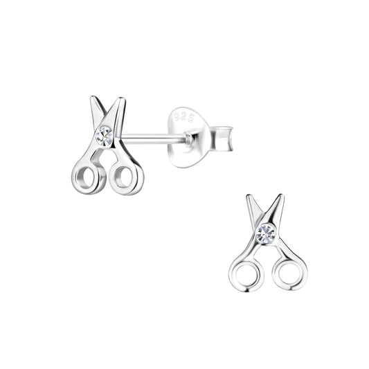 Sterling Silver Small Scissors Stud Earrings
