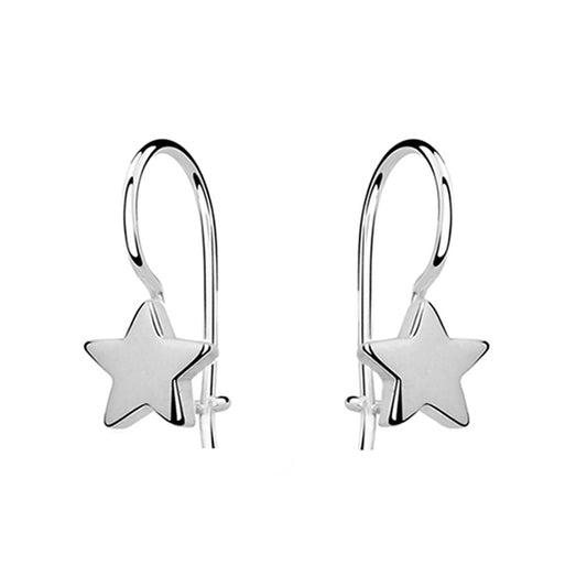Sterling Silver Star Drop Earrings