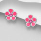 Children's Sterling Silver Pink Flower Earrings