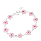 Children's Sterling Silver Pink Flower CZ Bracelet