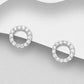 Sterling Silver Cubic Zirconia Open Circle Stud Earrings