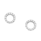 Sterling Silver Cubic Zirconia Open Circle Stud Earrings
