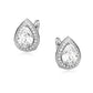 Sterling Silver Pear Shaped Cubic Zirconia Halo Stud Earrings