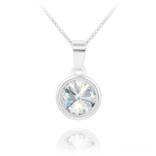 Sterling Silver Necklace Made With Swarovski Crystal Elements - Clear