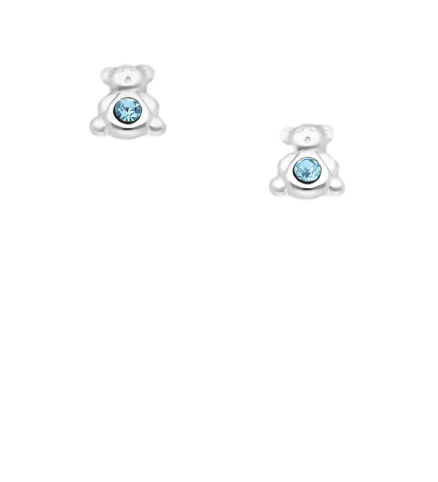 Children's Sterling Silver Teddy Bear Stud Earrings