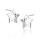 Sterling Silver Open Star CZ Stud Earrings