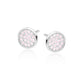 Sterling Silver Pink CZ Round Stud Earrings