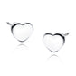 Silver Sterling Silver 925 Polished Thick Heart Earrings