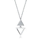 Sterling Silver Cubic Zirconia Triangles Pendant Necklace