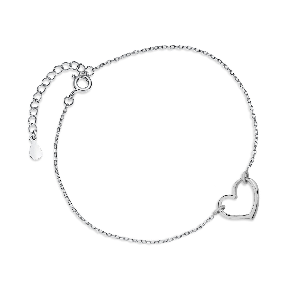 Sterling silver Open Heart Bracelet