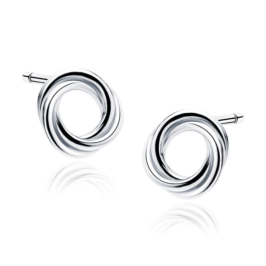 Sterling Silver Intertwined Hoop Earrings