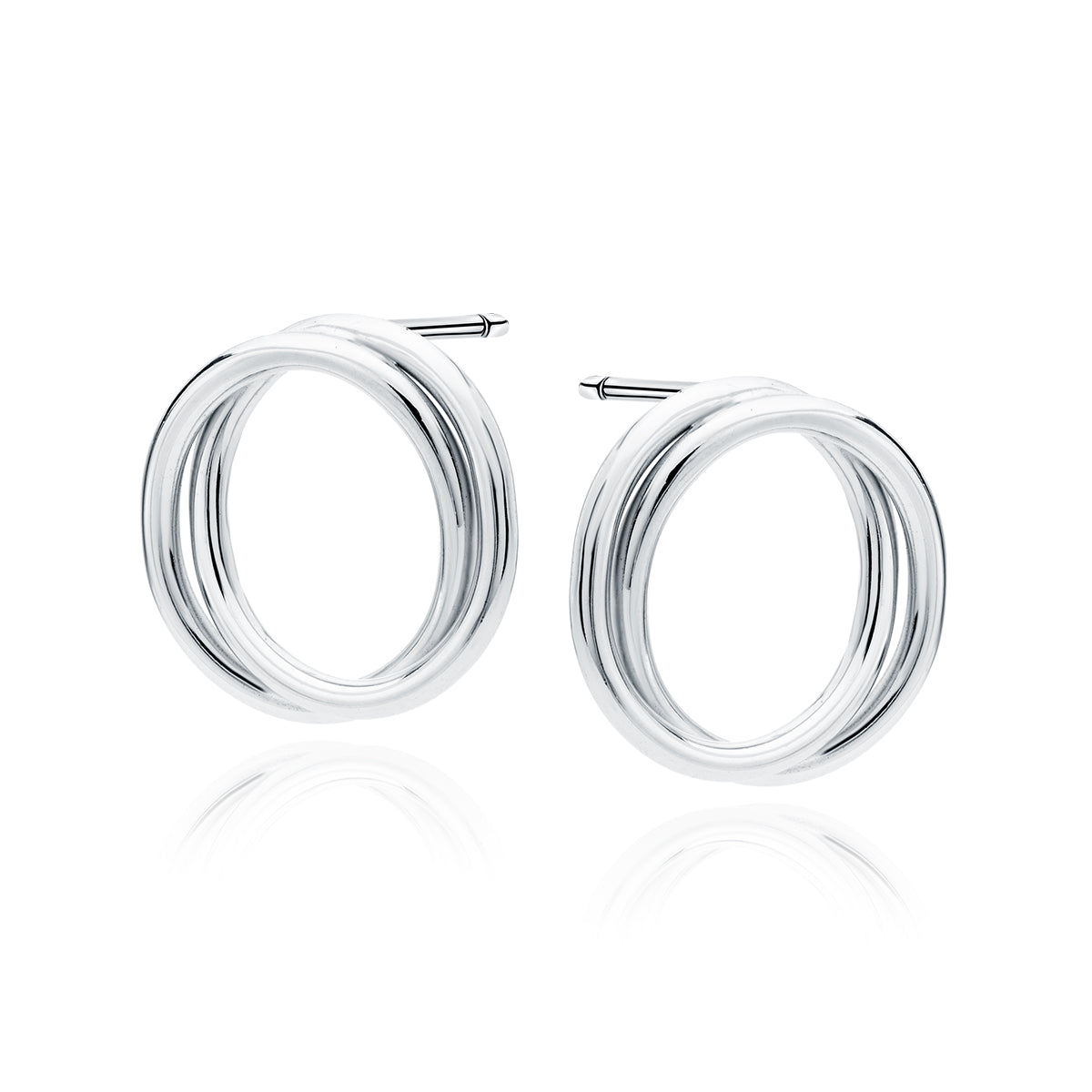 Sterling Silver Twisted Interlocking Circle Stud Earrings - Melchior Jewellery 