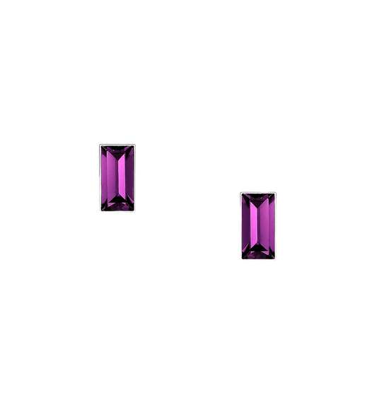 Sterling Silver Small Amethyst Stud Earrings