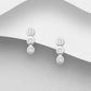 Sterling Silver Tiny Triple Round CZ Stud Earrings