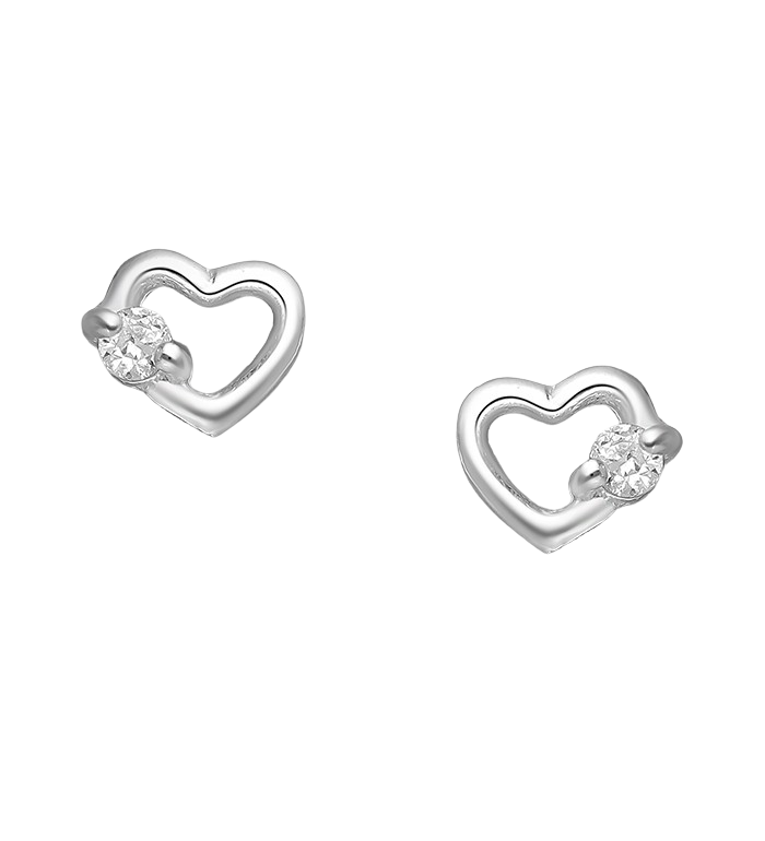 Sterling Silver Open Heart stud Earrings