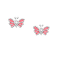 Children' Sterling Silver Pink Butterfly Stud Earrings
