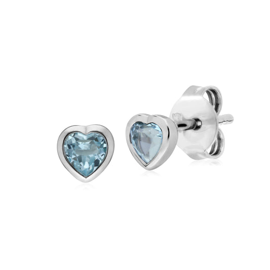 Sterling Silver 9mm Topaz Heart Stud Earrings November Birthstone