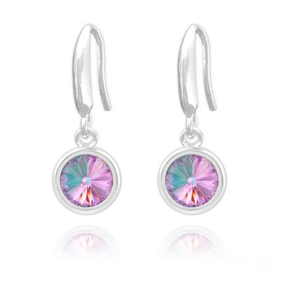 Sterling Silver Drop Earrings Created with Swarovski® Crystals - Vitrail Light