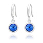 Sterling Silver Drop Earrings Created with Swarovski® Crystals - Sapphire